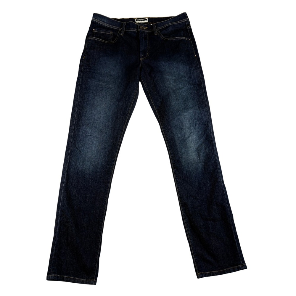 Travis Mathew Jeans Mens 32 Blue Denim Dark Washed Stretch Everyday Straight Leg